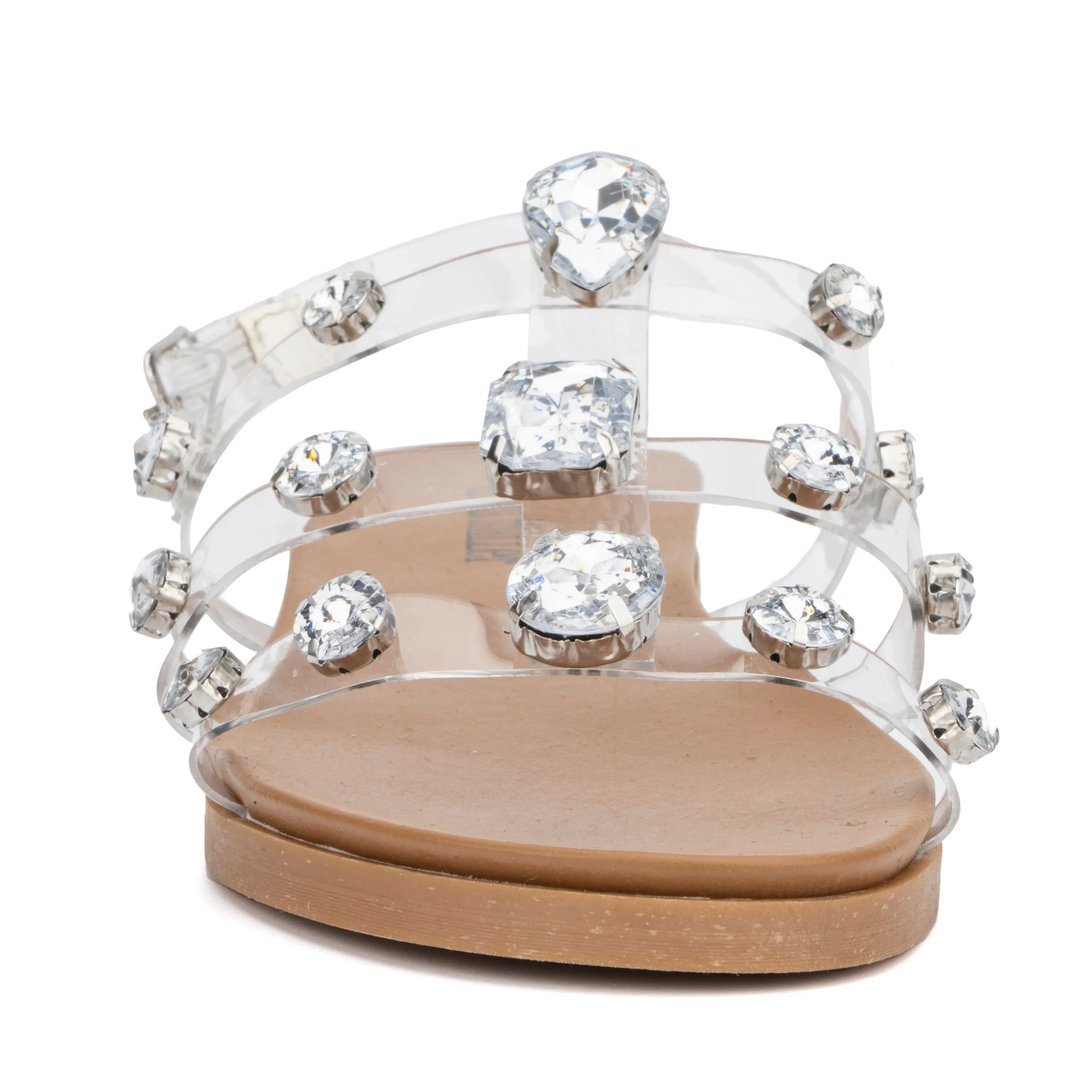 Women's Crystal Clear Flat Sandals