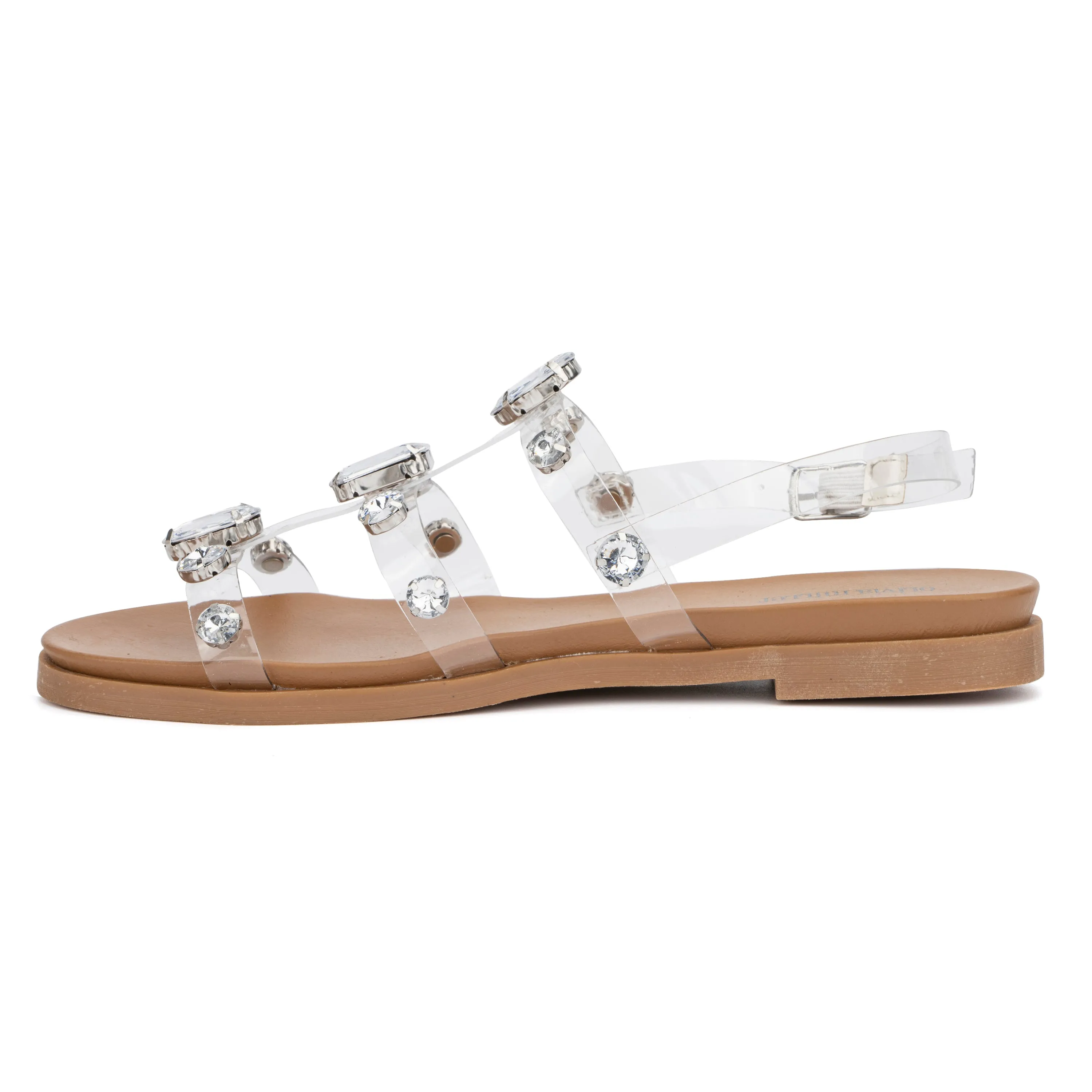 Women's Crystal Clear Flat Sandals