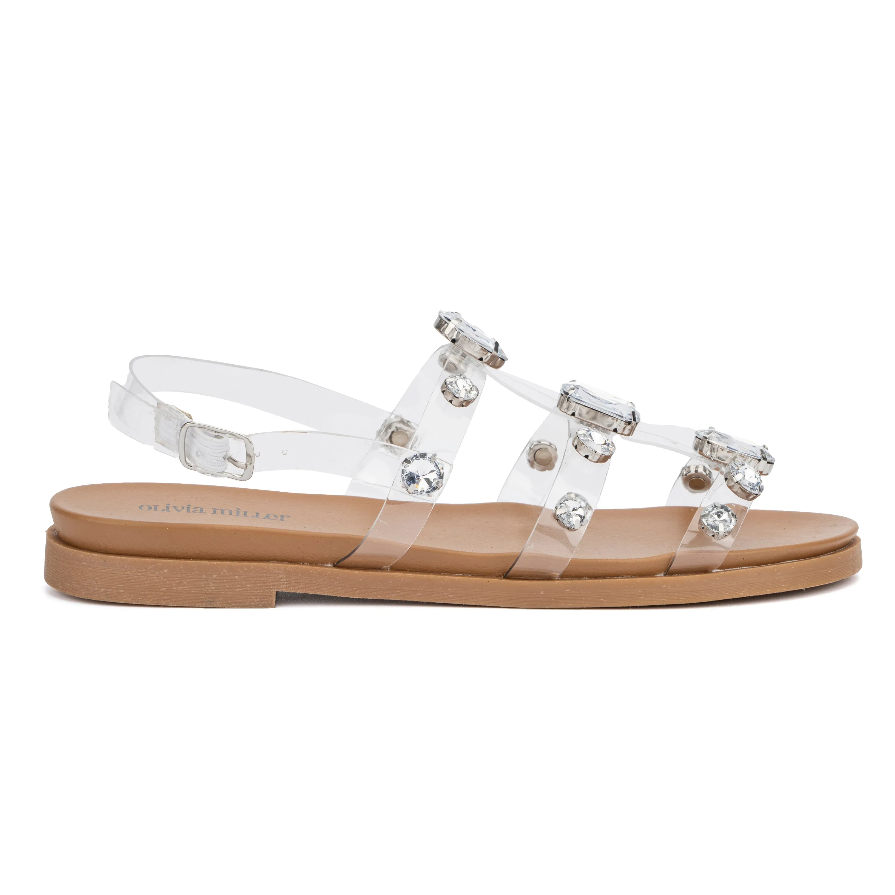 Women's Crystal Clear Flat Sandals