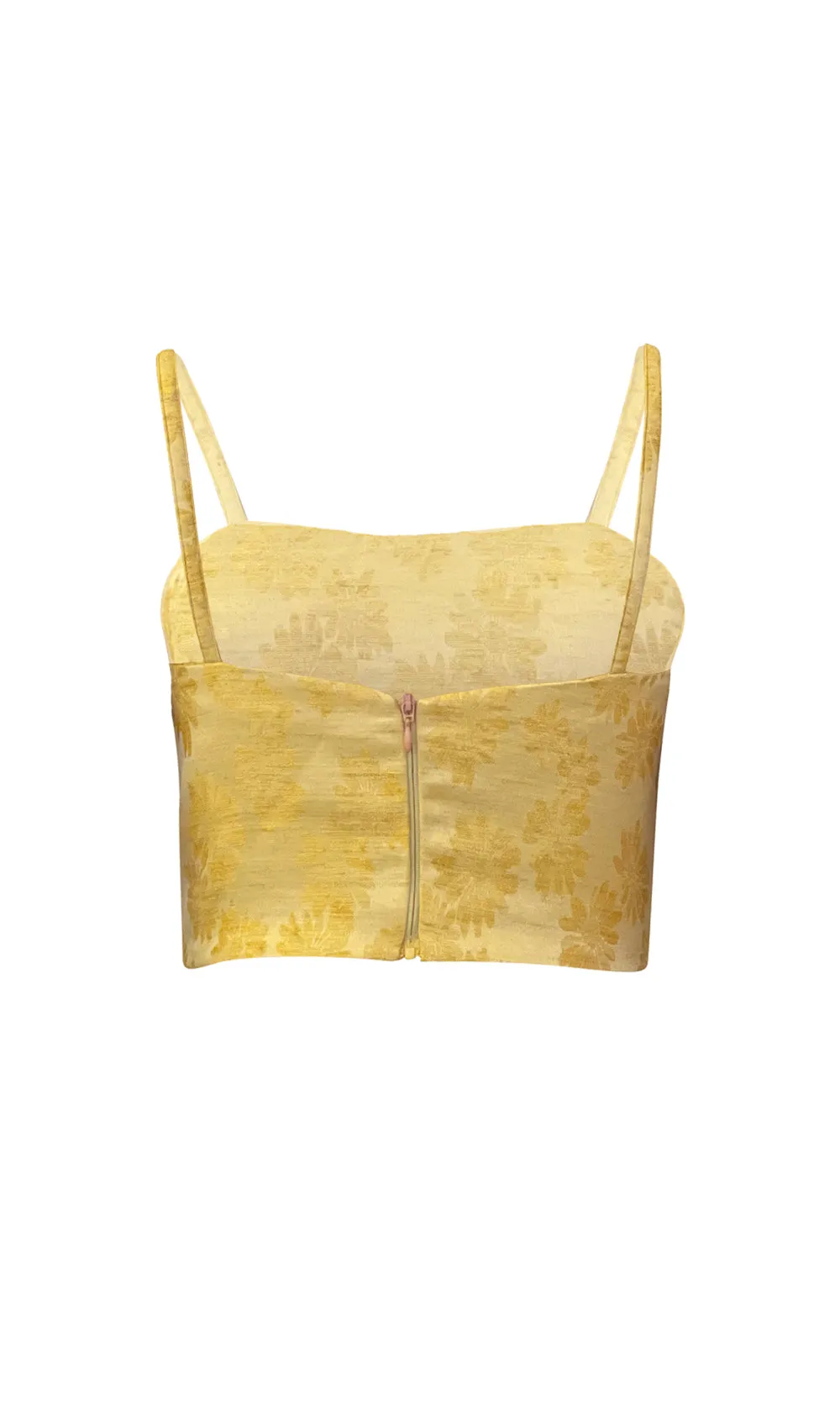 Yellow Floral Print Crop Top