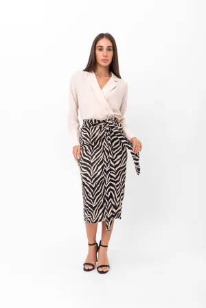 Zoe Zebra Print Midi Skirt